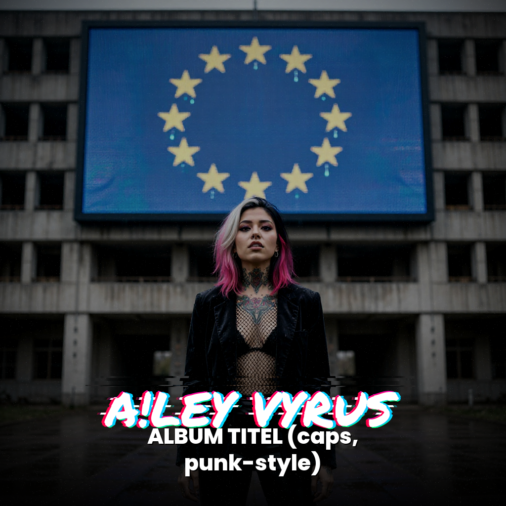 ALBUM TITEL (caps, punk-style)